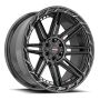 Vortek VRP-501 TURBO 22x10 5x127 5x139.7 -18 Cb 78.1 Gloss Black Center & Diamond Cut Ring With Dark Tint