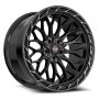 Vortek VRP-503 INFERNO 20x9.0 5x139.7 5x150 0 Cb 110.3 Gloss Black Center & Diamond Cut Ring With Dark Tint (Make sure Cb is 110 for 5x150)