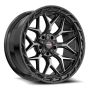 Vortek VRP-504 ENZO 20x10 5x127 5x139.7 -18 Cb 78.1 Black & Diamond Cut Center With Dark Tint