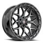 Vortek VRP-504 ENZO 22x10 6x135 6x139.7 -18 Cb 106.1 Black & Diamond Cut Center With Dark Tint