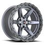 Vortek VRT-602 ARGON 20x10 6x135 6x139.7 -24 Cb 106.1 Matte Titanium With Black Bead Ring