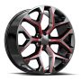 OE. Revolution G-09 24X10 6X139.7 +24 Cb 78.1 Gloss Black & Red Milled