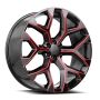 OE. Revolution G-09 26x10 6X139.7 +24 Cb 78.1 Gloss Black & Red Milled