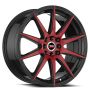 Spec-1 SP-51 18x8 5x114.3 5x120 +38 Cb 73.1 Gloss Black & Red Machined