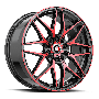 Spec-1 SP-60 17x7.5 5x110 5x114.3 +42 Cb 73.1 Gloss Black & Red Machined