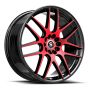 Spec-1 SP-65 18x8.0 5x114.3 5x120 +34 Cb 73.1 Gloss Black & Red Machined