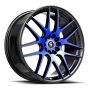 Spec-1 SP-65 20x8.5 5x112 5x114.3 +38 Cb 73.1 Gloss Black & Blue Machined