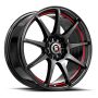 Spec-1 SP-67 18x8.0 5x112 5x114.3 +38 Cb 73.1 Gloss Black & Red Line