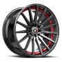 Spec-1 SP-69 19x8.5 4X 5X Blank +38 Cb 73.1 Gloss Black & Red Undercut (No dual drill)