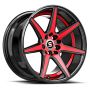 Spec-1 SP-73 18x8.0 5x114.3 5x120 +38 Cb 73.1 Gloss Black Red Machined & undercut