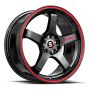 Spec-1 SPT-31 18x8.5 5x100 5x114.3 +38 Cb 73.1 Gloss Black & Red Line
