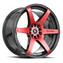 Spec-1 SPT-32 17x8.0 5x108 5x114.3 +42 Cb 73.1 Gloss Black & Red Machined