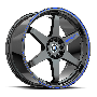 Spec-1 SPT-33 18x8.5 5x114.3 5x120 +38 Cb 73.1 Gloss Black & Blue Line
