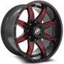 XF Off-Road XF-215 20x9 6x135 6x139.7 +12 Cb 106.4 Gloss Black & Red Milled