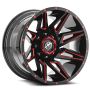 XF Off-Road XF-218 20x9 5x 6x Blank +0 Cb 78.1 Gloss Black & Red Milled