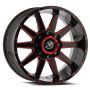 XF Off-Road XF-219 20x10 5x127 5x139.7 -12 Cb 78.1 Gloss Black & Red Milled