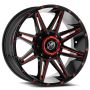 XF Off-Road XF-220 22X10 6X135 6X139.7 -18 Cb 106.4 Gloss Black & Red Milled