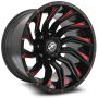 XF Off-Road XF-224 20x10 6x135 6x139.7 -12 Cb 106.4 Gloss Black & Red Milled
