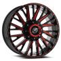 XF Off-Road XF-226 22x12 6x135 6x139.7 -44 Cb 106.4 Gloss Black & Red Milled