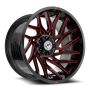 XF Off-Road XF-229 20x10 6x135 6x139.7 -24 Cb 106.4 Gloss Black & Red Milled