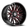 XF Off-Road XF-230 18x9 5x127 5x139.7 0 Cb 78.1 Gloss Black & Red Machined