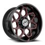 XF Off-Road XF-233 20x10 8x165.1 8x170 -12 Cb 125.2 Gloss Black & Red Milled