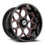 XF Off-Road XF-233 20x9 5x127 5x139.7 0 Cb 78.1 Gloss Black & Red Milled