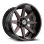 XF Off-Road XF-236 20x9 5x127 5x139.7 0 Cb 78.1 Gloss Black & Red Milled
