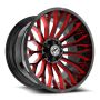 XF Off-Road XF-237 24x12 5x127 5x139.7 -44 Cb 78.1 Gloss Black & Red Milled