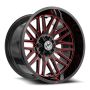 XF Off-Road XF-240 24x14 5x127 5x139.7 -76 Cb 78.1 Gloss Black & Red Milled